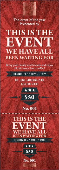 Retro Sunburst Event Ticket Product Front