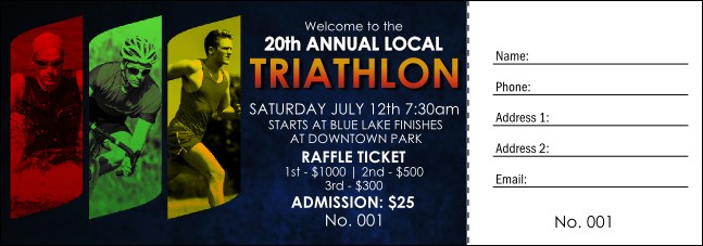 Triathlon Raffle Ticket Product Front