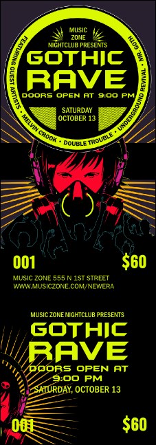 Goth Rave Event Ticket Product Front