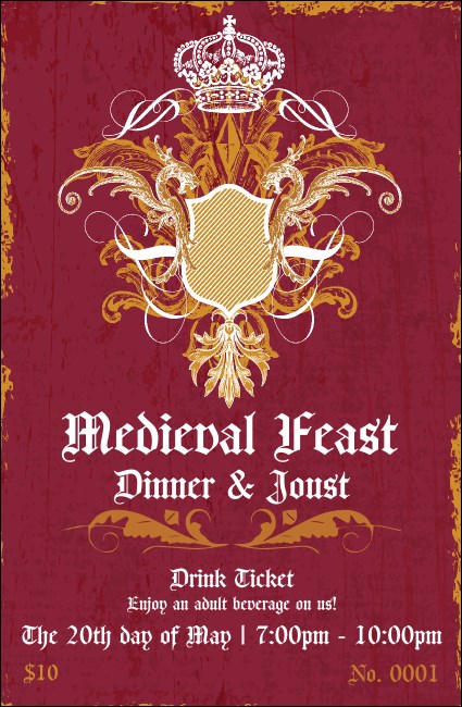 Medieval Banquet Drink Ticket Product Front