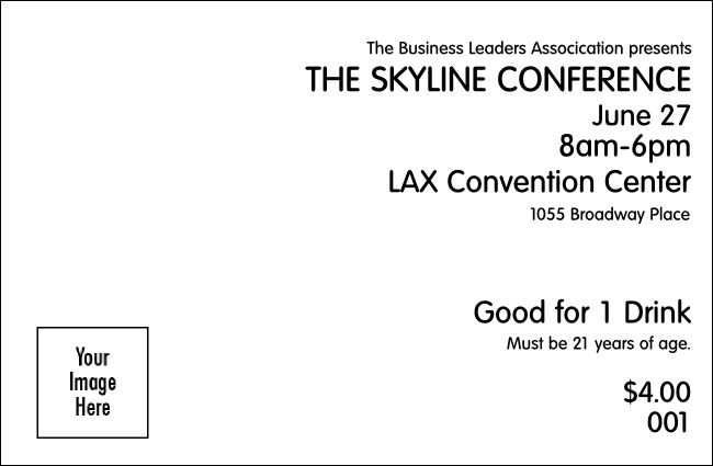 Los Angeles Drink Ticket (Black and white)