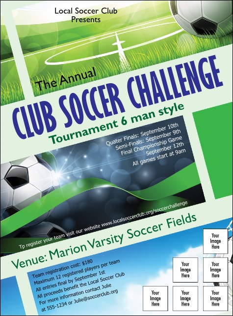 Soccer Ribbon Logo Flyer Product Front