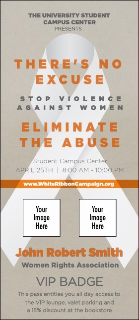 White Ribbon VIP Event Badge Large