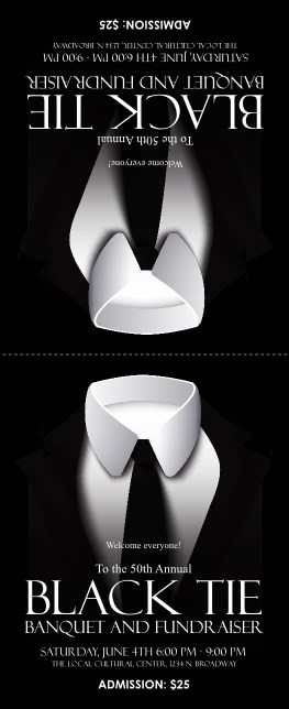 Black Tie Table Tent Product Front