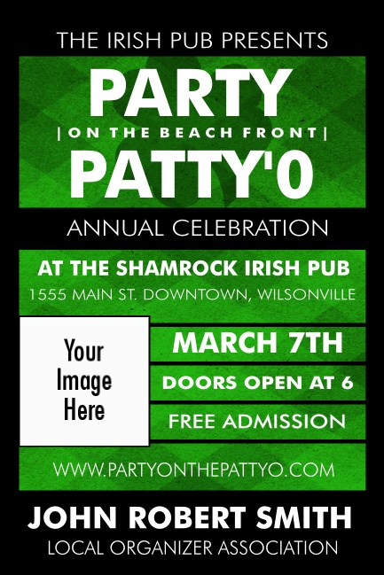 St Patricks Day  Plaid Economy Event Badge Product Front