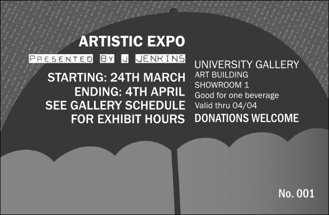 Portland Drink Ticket (black and white) Product Front