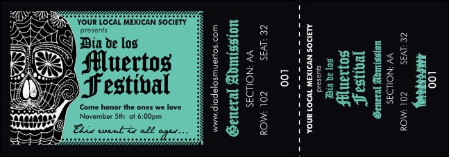 Day of the Dead Reserved Event Ticket Product Front