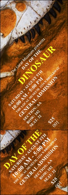 Dinosaur Reserved Event Ticket Product Front
