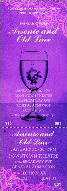 Arsenic & Old Lace Reserved Event Ticket Product Front