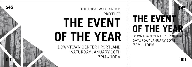 All Purpose Trees Black & White Event Ticket Product Front