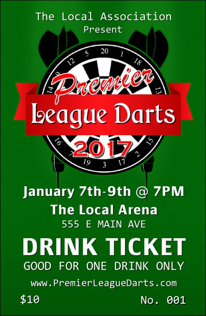 Premier League Darts 2017 Drink Ticket