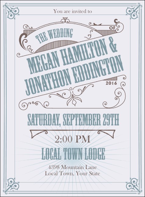 Vintage Wedding Invitation Product Front