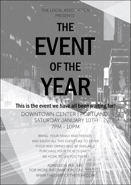 All Purpose Building and Streetlights Black and White Postcard Mailer Product Front