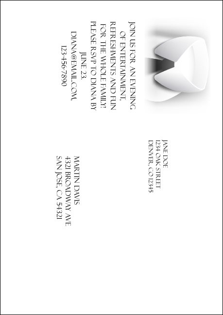 Black Tie Postcard Mailer Product Back