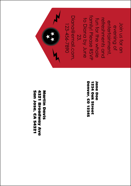 Class Reunion Mascot Red  Postcard Mailer Product Back