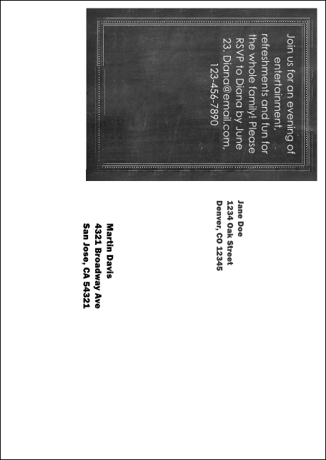 Retro Chalkboard Postcard Mailer Product Back