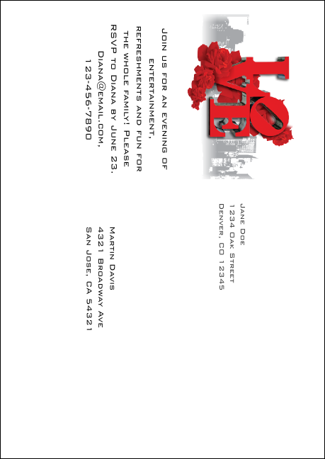 Philadelphia Rose  Postcard Mailer Product Back