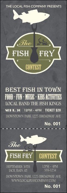 Fish Fry Event Ticket (Charcoal) Product Front