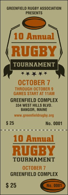 Rugby Tournament Event Ticket