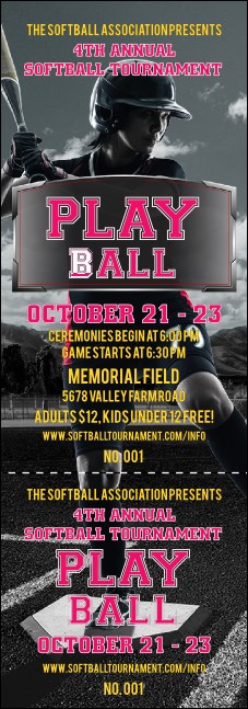 Softball Challenge Event Ticket Product Front