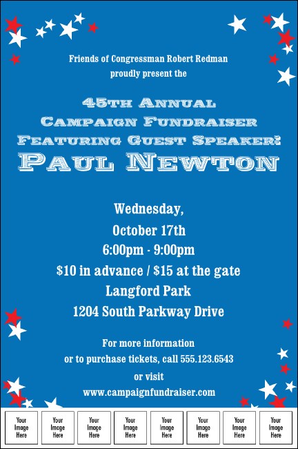 Red, White, and Blue Stars Image Poster Product Front