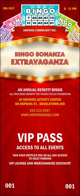 Bingo Bonanza Extravaganza VIP Pass