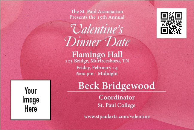Valentine's Dinner Date  Economy Event Badge Product Front