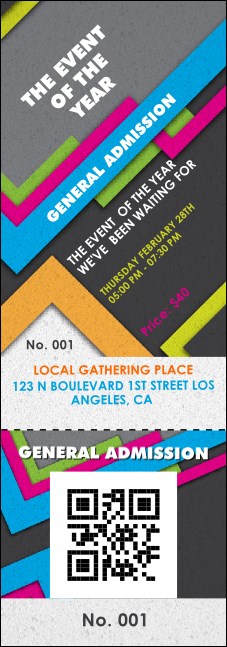 Retro Color QR Event Ticket Product Front