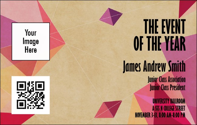 Abstract Geometric Triangles VIP Event Badge Medium