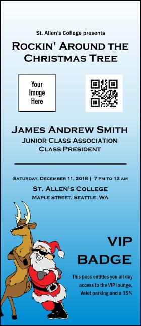 Cool Christmas VIP Event Badge Large Product Front