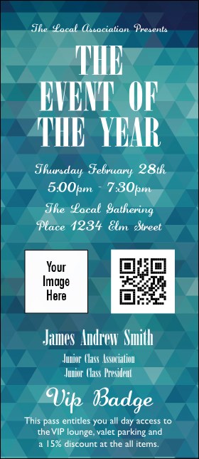 All Purpose Blue VIP Event Badge Large