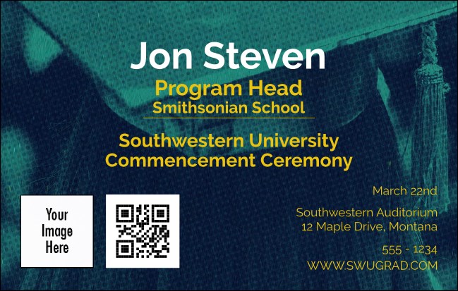 Graduation - Blue and Yellow VIP Event Badge Medium VIP Event Badge Medium