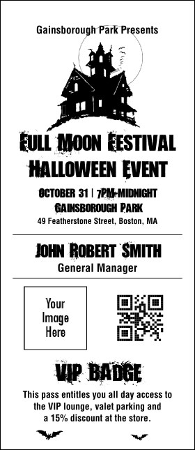 Haunted House VIP Event Badge Large Product Front