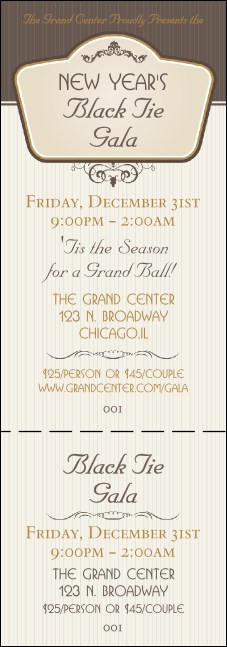 Classic Brown Pinstripe Event Ticket