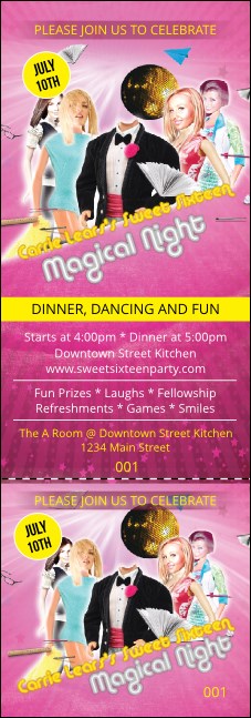 Birthday Party Event Ticket Product Front