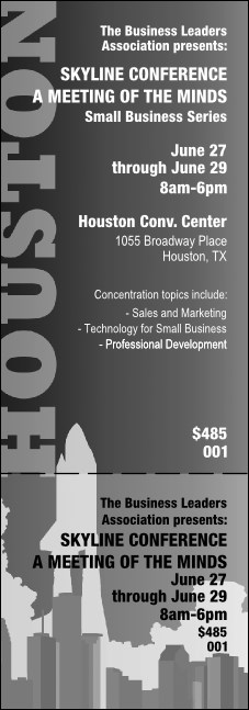 Houston General Admission Ticket (Black and white) Product Front