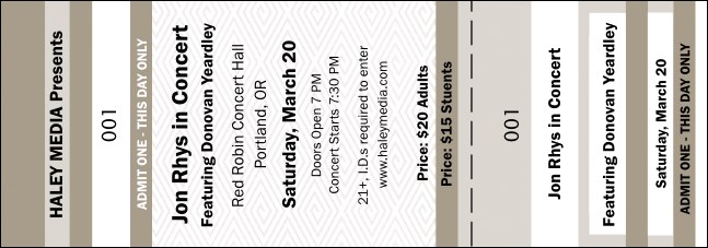 Khaki General Admission Ticket