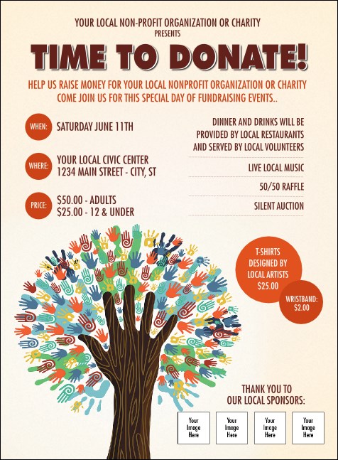 Fundraiser Tree Invitation Product Front