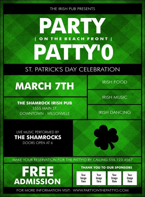 St. Patrick's Day Plaid Invitation Product Front