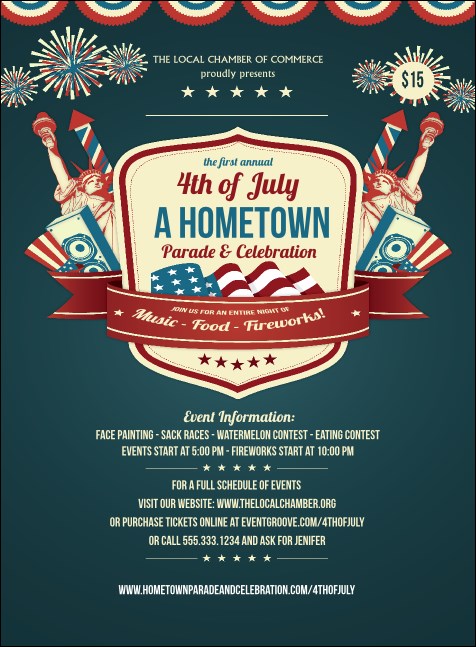 Fourth of July Freedom Blue Invitation