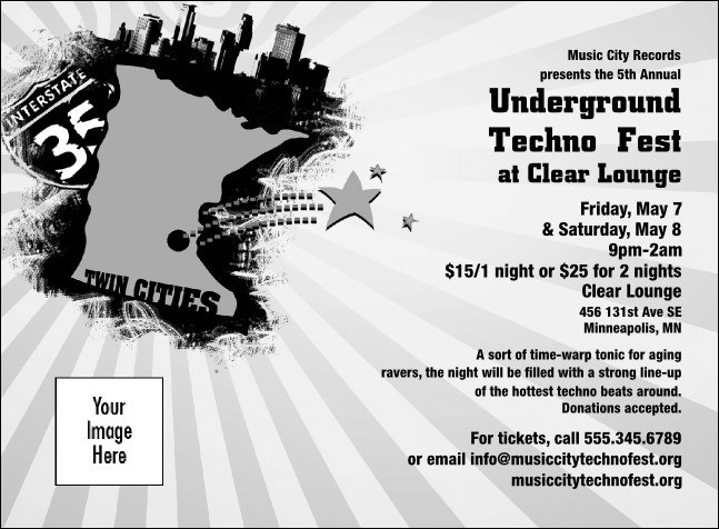 Twin Cities Invitation (black and white) Product Front