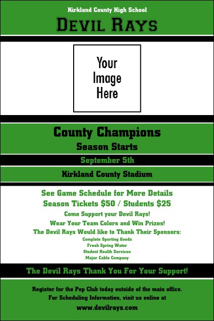 Sports Poster 001 in Green and Black