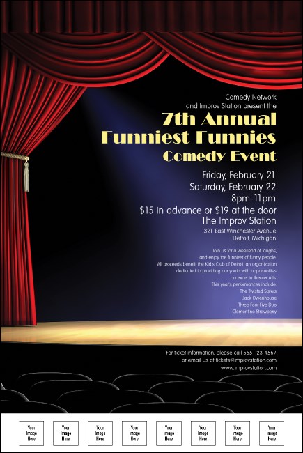 Stand Up Comedy Event Poster with Image Upload Product Front