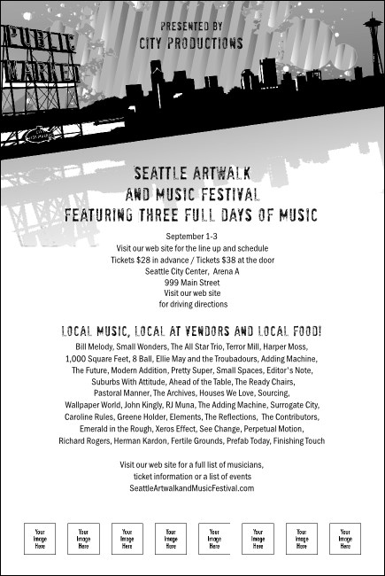 Seattle Poster (black and white)