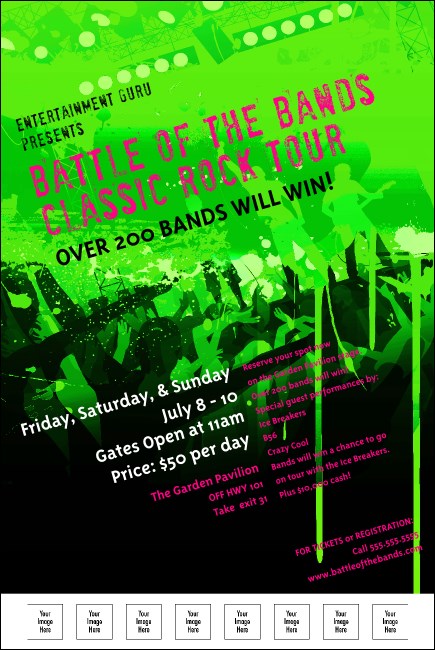 Rock Concert Green Poster Product Front