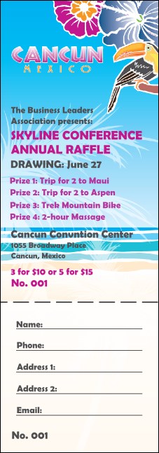 Cancun Raffle Ticket
