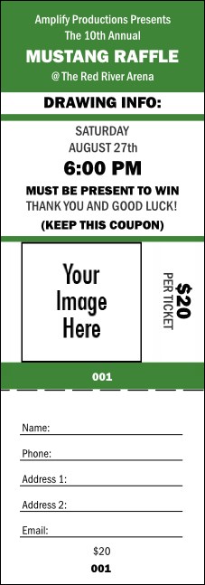 Your Image Raffle Ticket 001 (Green)