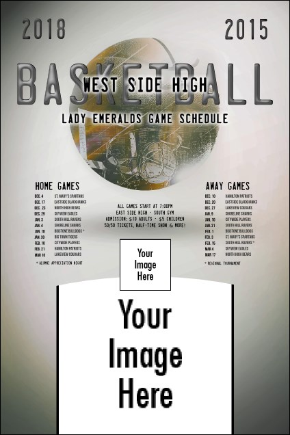 Basketball Schedule Poster Product Front