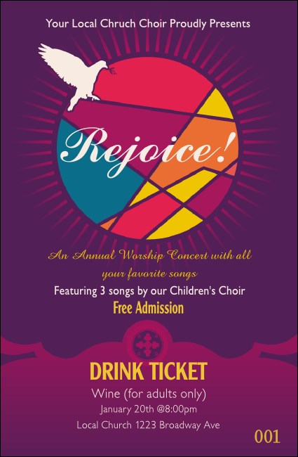 Spiritual Music Drink Ticket Product Front