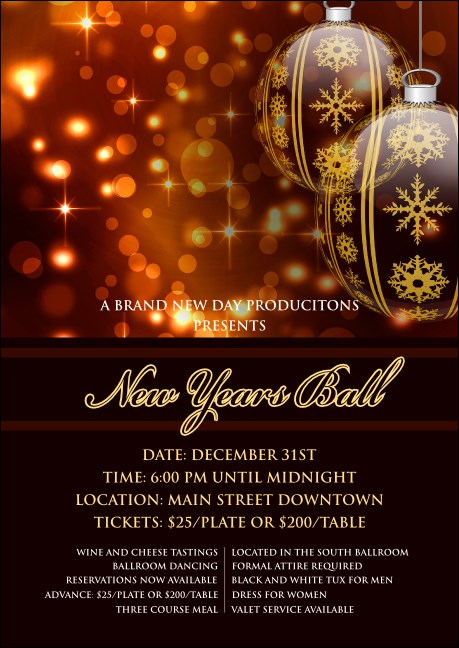 Golden Ornament Club Flyer Product Front